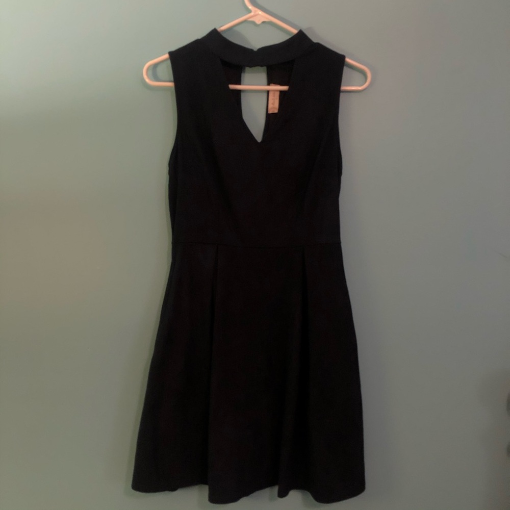 Navy suede dress